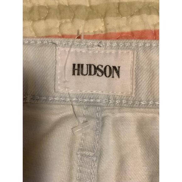 HUDSON JEANS WOMENS CAMMY BUTTON FRONT Skirt 27 FADED LIGHT BLUE DENIM  Frayed - Picture 10 of 10